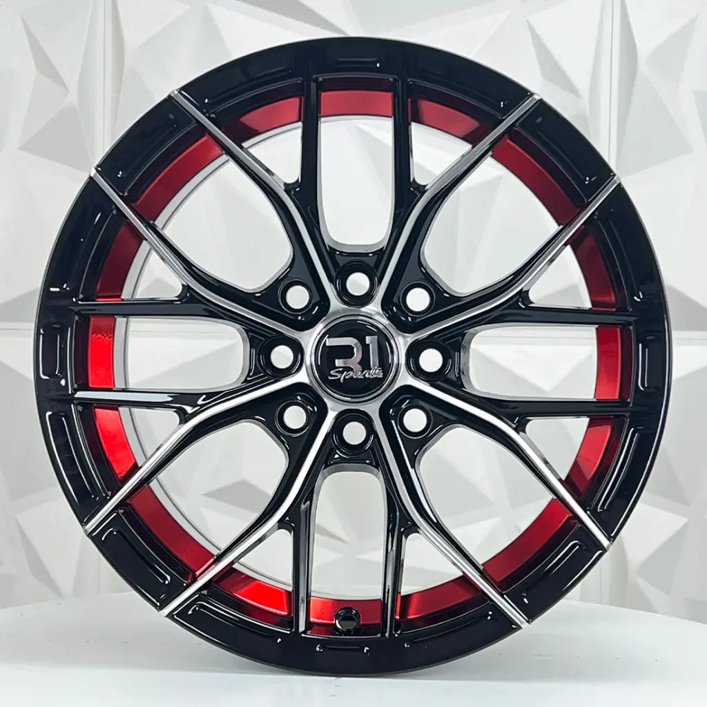 RIN 15X8 4-100/114.3 R1 SPORT 2051 BLACK MACHINE RED LINE ET0 CB73.1 