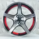 RIN 15X7 4-100/114.3 R1 SPORT 1318 BLACK MACHINE RED LINE ET5 CB73.1 