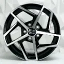RIN 15X6.5 5-100 R1 SPORT QC5196 BLACK MACHINE FACE ET35 CB73.1
