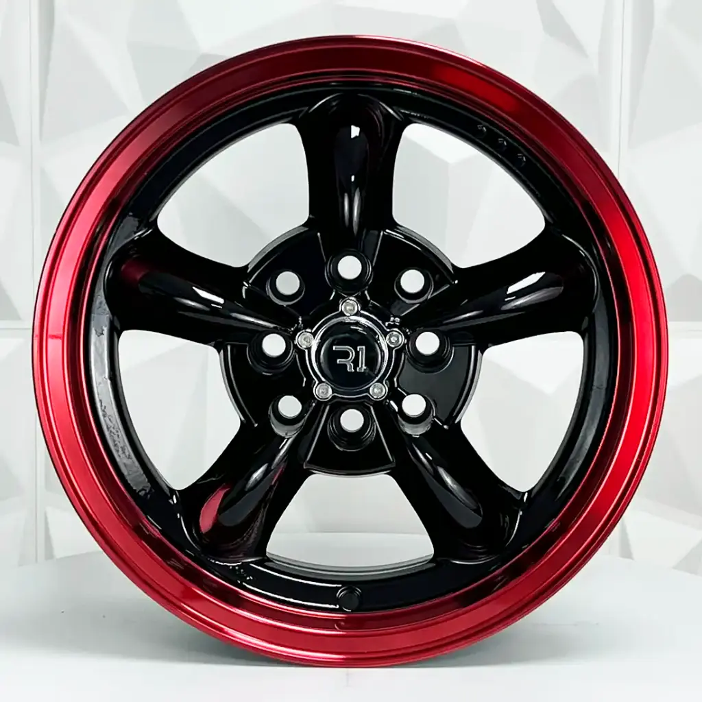 RIN 14X7 4-100/114.3 R1 SPORT 826 BLACK MACHINE LIP+RED ET20 CB73.1
