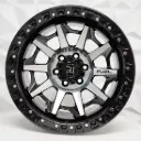 RIN 16X8 6-114.3 R1 SPORT QC1261 BLACK MACHINE FACE+CHROME RIVETS* ET0 CB66.1
