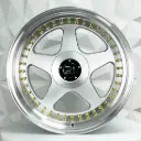 RIN 18X9.5 5-100/112 R1 SPORT 10518 SILVER MI GOLD RIVETS ET30 CB73.1